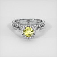 1.23 Ct. Yellow Sapphire Ring, 18K White Gold 1
