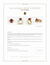 Ruby Ring 7.01 Ct., 14K Yellow Gold Appraisal