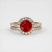 1.34 Ct. Ruby Ring, 14K Yellow Gold 1