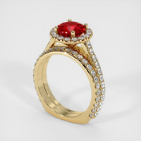 1.34 Ct. Ruby Ring, 18K Yellow Gold 2