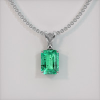 0.94 Ct. Emerald Pendant, Platinum 950 1