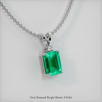 0.94 Ct. Emerald Pendant, Platinum 950 2