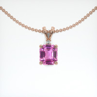 0.90 Ct. Pink Sapphire Pendant, 14K Rose Gold 1