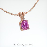0.90 Ct. Pink Sapphire Pendant, 14K Rose Gold 2