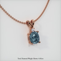 1.05 Ct. Greenish Blue Sapphire Pendant, 14K Rose Gold 2
