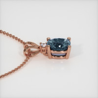 1.05 Ct. Greenish Blue Sapphire Pendant, 14K Rose Gold 3
