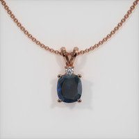 1.07 Ct. Greenish Blue Sapphire Pendant, 14K Rose Gold 1
