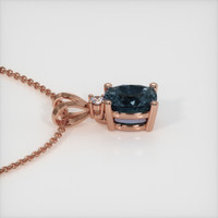 1.07 Ct. Greenish Blue Sapphire Pendant, 14K Rose Gold 3