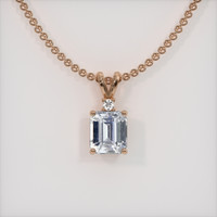 1.59 Ct. White Sapphire Pendant, 14K Rose Gold 1