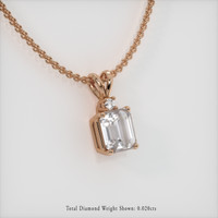 1.59 Ct. White Sapphire Pendant, 14K Rose Gold 2