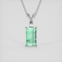 3.94 Ct. Emerald Pendant, Silver 1