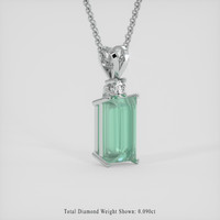 3.94 Ct. Emerald Pendant, Silver 2