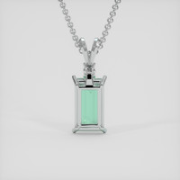 3.94 Ct. Emerald Pendant, Silver 4