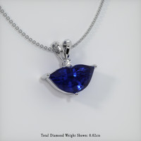 2.51 Ct. Blue Sapphire Pendant, 14K White Gold 2