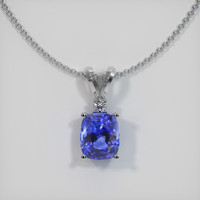 1.66 Ct. Blue Sapphire Pendant, 14K White Gold 1