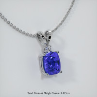 1.66 Ct. Blue Sapphire Pendant, 14K White Gold 2