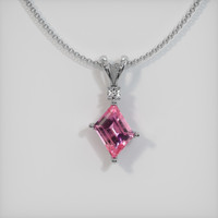 0.42 Ct. Pink Sapphire Pendant, 14K White Gold 1