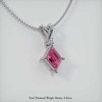 0.42 Ct. Pink Sapphire Pendant, 14K White Gold 2