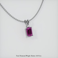 0.64 Ct. Pink Sapphire Pendant, 14K White Gold 2
