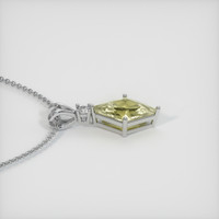 3.20 Ct. Yellowish Green Sapphire Pendant, 14K White Gold 3