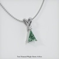 0.93 Ct. Bluish Green Sapphire Pendant, 14K White Gold 2