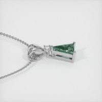 0.93 Ct. Bluish Green Sapphire Pendant, 14K White Gold 3
