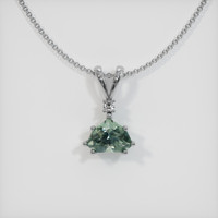 1.20 Ct. Green Sapphire Pendant, 14K White Gold 1