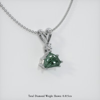 1.20 Ct. Green Sapphire Pendant, 14K White Gold 2