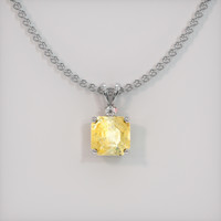 1.87 Ct. Yellow Sapphire Pendant, 14K White Gold 1