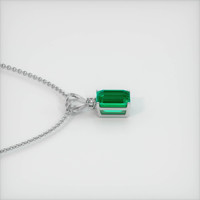 3.06 Ct. Emerald  Pendant - 18K White Gold