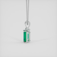 1.52 Ct. Emerald Pendant, 18K White Gold 3