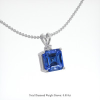 1.85 Ct. Gemstone Pendant, 18K White Gold 2