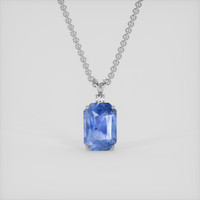 7.49 Ct. Blue Sapphire Pendant, 18K White Gold 1