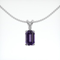 1.13 Ct. Purple Sapphire Pendant, 18K White Gold 1