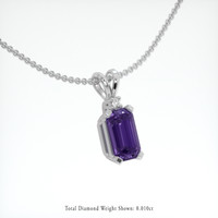 1.13 Ct. Purple Sapphire Pendant, 18K White Gold 2