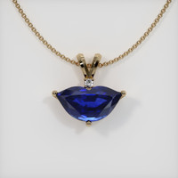 2.51 Ct. Blue Sapphire Pendant, 14K Yellow Gold 1