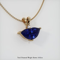 2.51 Ct. Blue Sapphire Pendant, 14K Yellow Gold 2