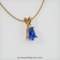 2.54 Ct. Blue Sapphire Pendant, 14K Yellow Gold 2