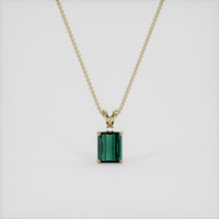 1.47 Ct. Green Tourmaline Pendant, 14K Yellow Gold 1