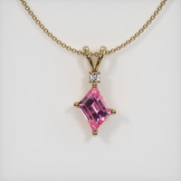 0.42 Ct. Pink Sapphire Pendant, 14K Yellow Gold 1