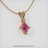 0.42 Ct. Pink Sapphire Pendant, 14K Yellow Gold 2