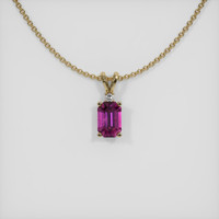 0.64 Ct. Pink Sapphire Pendant, 14K Yellow Gold 1