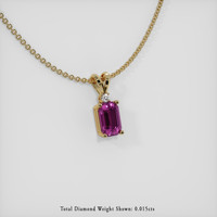 0.64 Ct. Pink Sapphire Pendant, 14K Yellow Gold 2