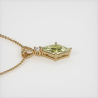 3.20 Ct. Yellowish Green Sapphire Pendant, 14K Yellow Gold 3
