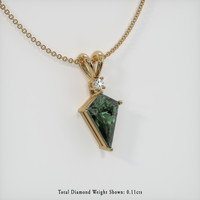 2.18 Ct. Green Sapphire Pendant, 14K Yellow Gold 2