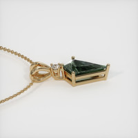 2.18 Ct. Green Sapphire Pendant, 14K Yellow Gold 3