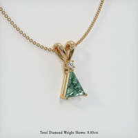 0.93 Ct. Bluish Green Sapphire Pendant, 14K Yellow Gold 2