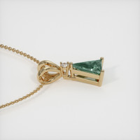 0.93 Ct. Bluish Green Sapphire Pendant, 14K Yellow Gold 3