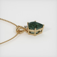 3.44 Ct. Bluish Green Sapphire Pendant, 14K Yellow Gold 3