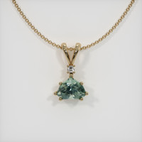 1.20 Ct. Green Sapphire Pendant, 14K Yellow Gold 1